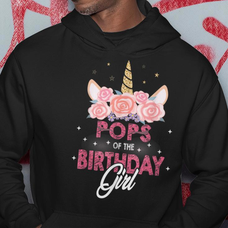 Pops Of The Birthday Girl Father Gifts Unicorn Birthday Hoodie Unique Gifts