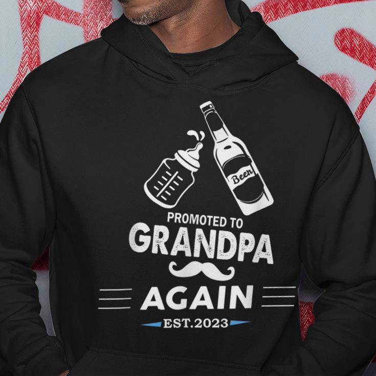 Promoted To Grandpa Again 2023 Baby Pregnancy Announcements Hoodie Unique Gifts
