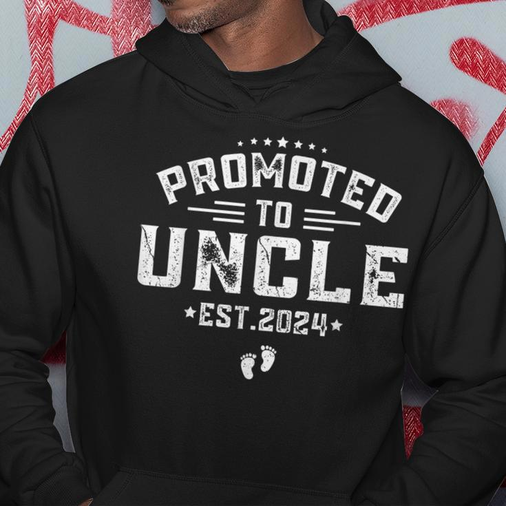 Promoted To Uncle 2024 Present For First Time New Uncle Hoodie Unique Gifts