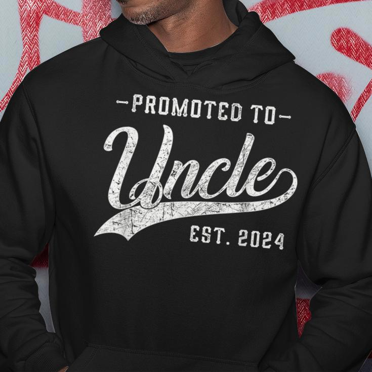 Promoted To Uncle Est 2024 Father's Day To New Dad Hoodie Unique Gifts
