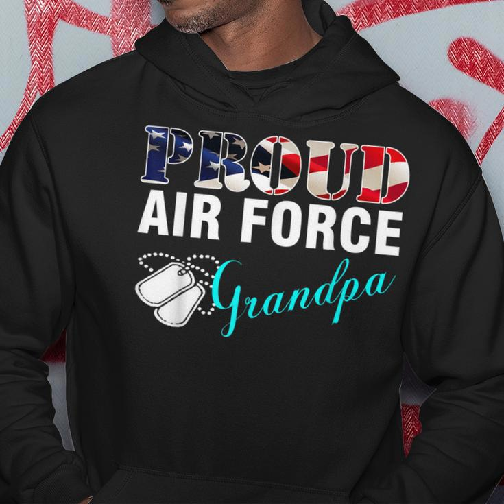 Proud Air Force Grandpa With American Flag Veteran Hoodie Unique Gifts