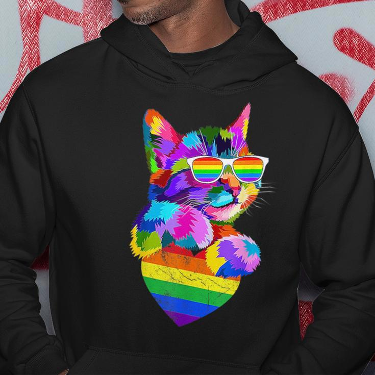 Proud Cute Cat Pride Lgbt Transgender Flag Heart Gay Lesbian Hoodie Unique Gifts