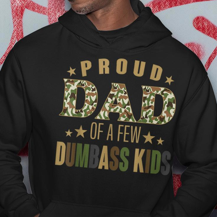 Proud Dad Of A Few Dumbass Kids Happy Vintage Fathers Day Hoodie Funny Gifts