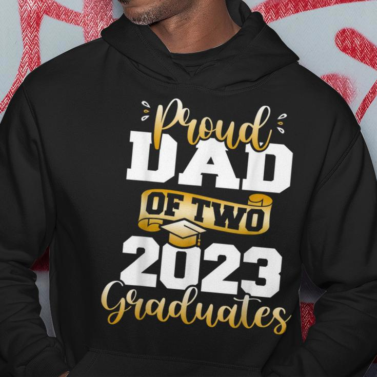 Proud Dad Of Two 2023 Graduates Funny Class Of 2023 Senior Hoodie Unique Gifts