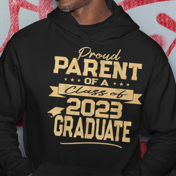 Proud Parent Of A Class Of 2023 Graduate Gold Text Hoodie Funny Gifts