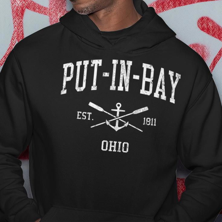 Put-In-Bay Oh Vintage Crossed Oars & Boat Anchor Sports Hoodie Unique Gifts