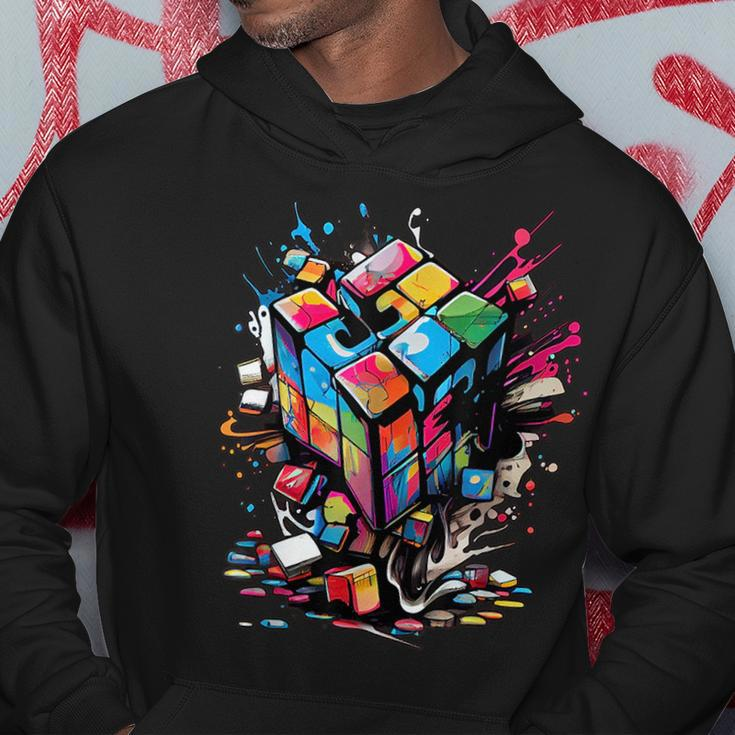 Puzzle Cube Exploding Speed Cubing 80S Youth Vintage Math Hoodie Unique Gifts