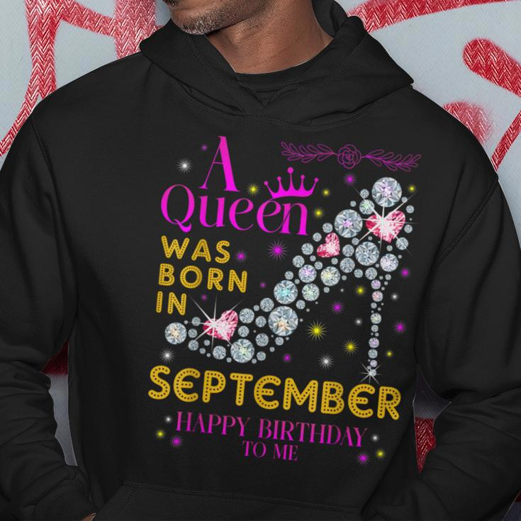 A Queen Was Born In September- Happy Birthday To Me Hoodie Funny Gifts