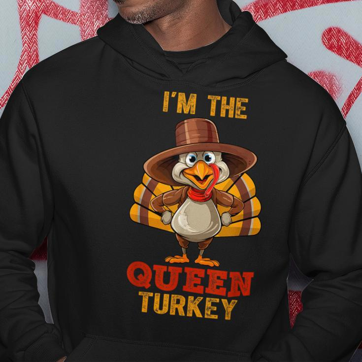 Queen Turkey Matching Family Group Thanksgiving Hoodie Funny Gifts