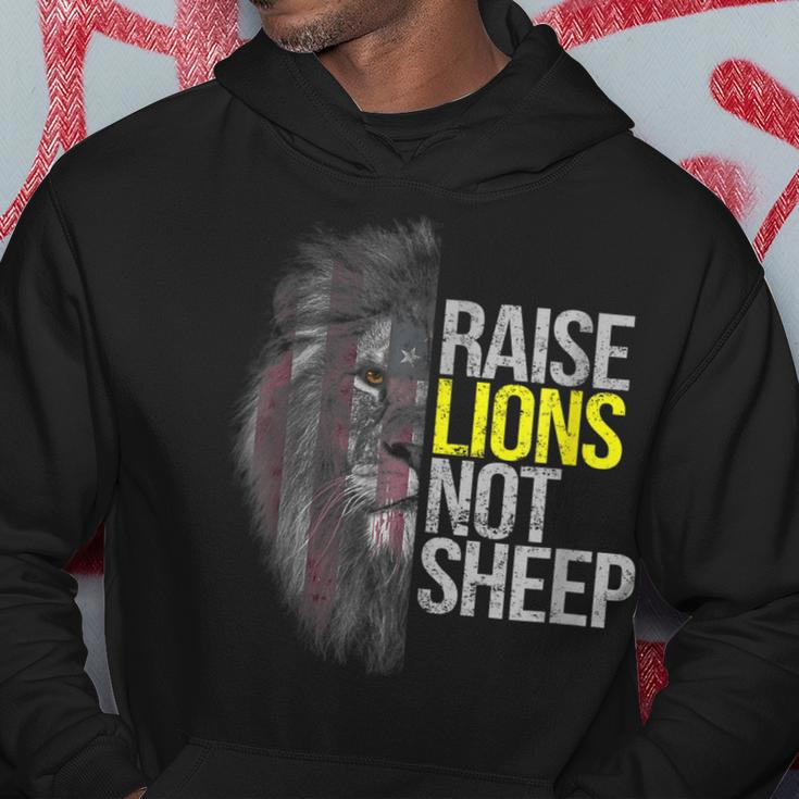 Raise Lions Not Sheep American Patriot Fearless Lion Hoodie Unique Gifts