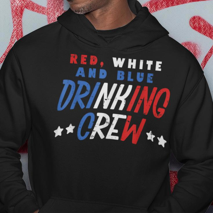 Red White And Blue Drinking Crew Funny Usa 4Th Of July Party Hoodie Unique Gifts