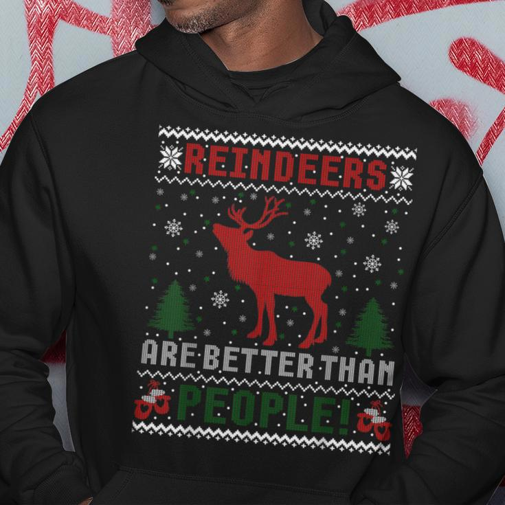 Reindeers Are Better Than People Ugly Christmas Sweater Hoodie Unique Gifts