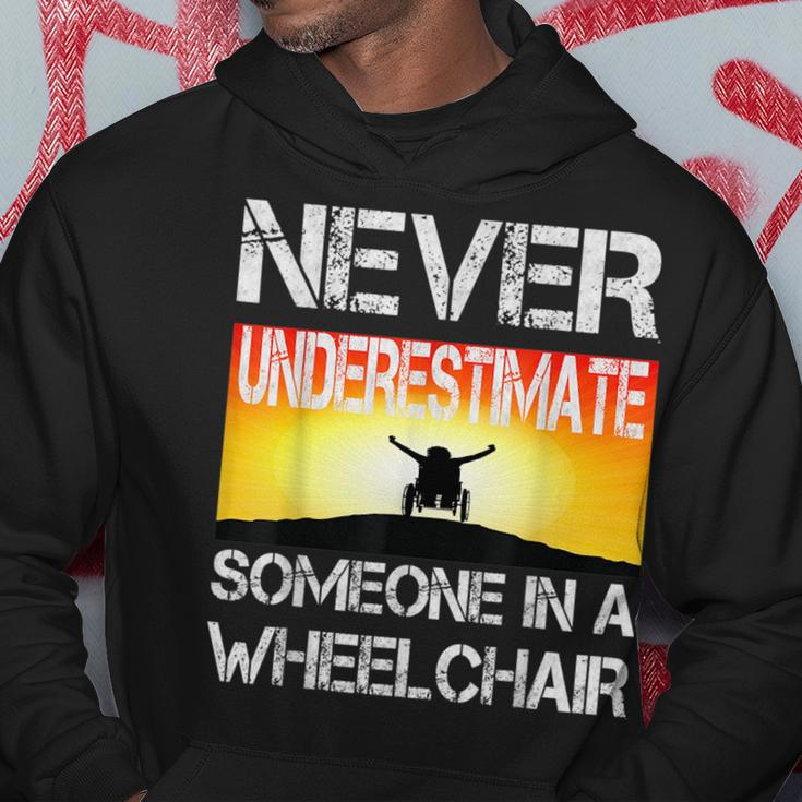 Respectful Never Underestimate Someone In A Wheelchair Gift Hoodie Funny Gifts