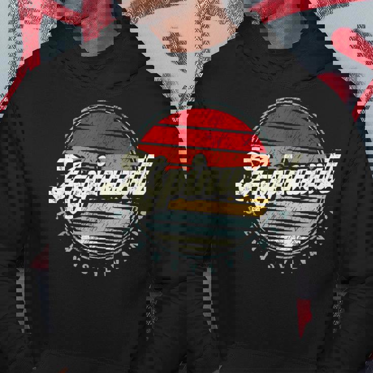 Retro Aspinwall Home State Cool 70S Style Sunset Hoodie Unique Gifts