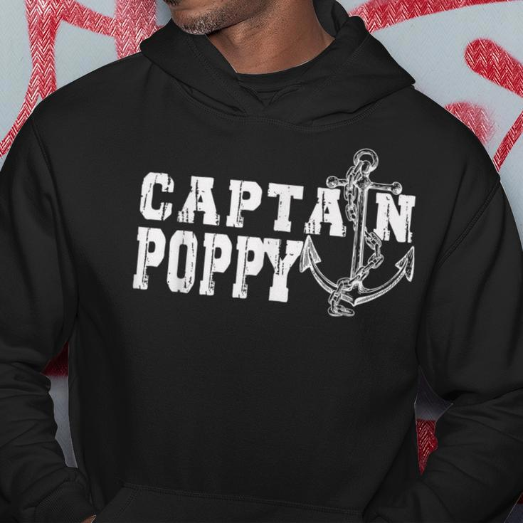 Retro Captain Poppy Pontoon Lake Sailor Fishing Boating Hoodie Unique Gifts