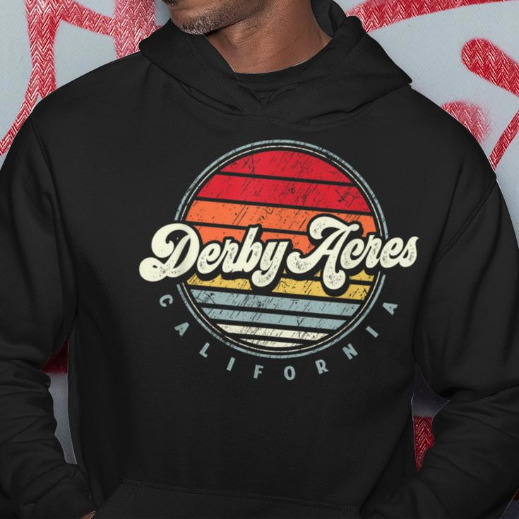 Retro Derby Acres Home State Cool 70S Style Sunset Hoodie Unique Gifts