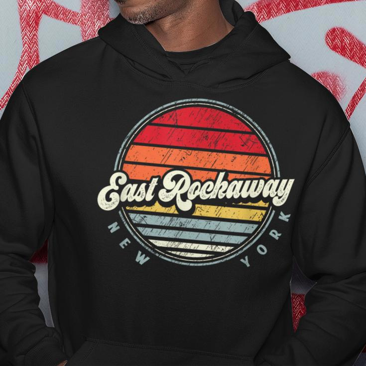 Retro East Rockaway Home State Cool 70S Style Sunset Hoodie Unique Gifts