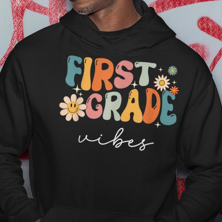 Retro First Grade Vibes 1St Grade Team First Day Of School Hoodie Funny Gifts