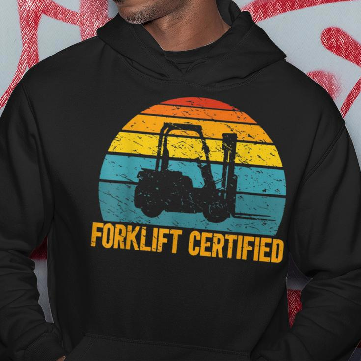 Retro Forklift Certified Forklift Operator Lift Truck Hoodie Funny Gifts