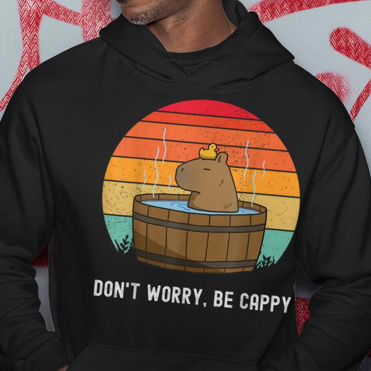 Retro Funny Capybara Dont Worry Be Capy Hoodie Unique Gifts