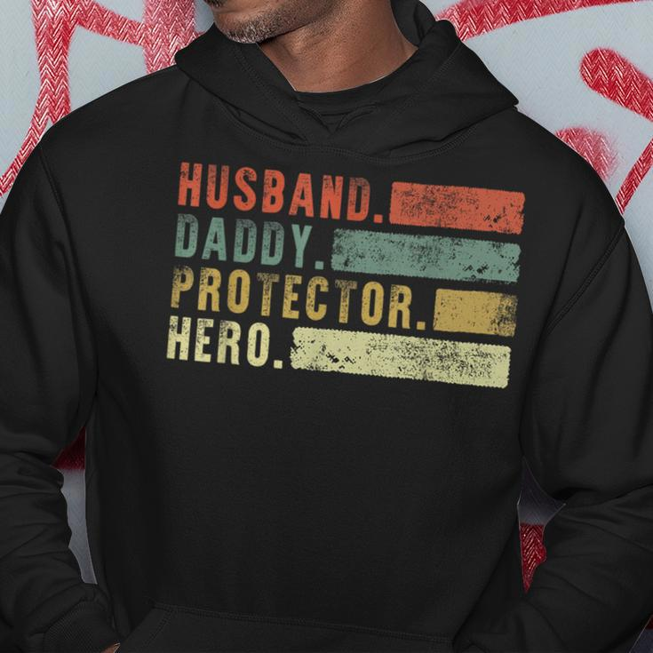 Retro Husband Daddy Protector Hero Fathers Day Dad Gift For Mens Hoodie Unique Gifts