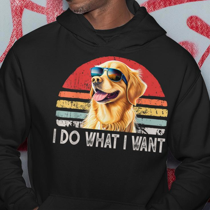Retro I Do What I Want Funny Golden Retriever Lovers Hoodie Unique Gifts