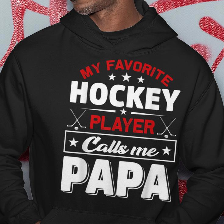 Retro My Favorite Hockey Player Calls Me Papa Fathers Day Hoodie Unique Gifts