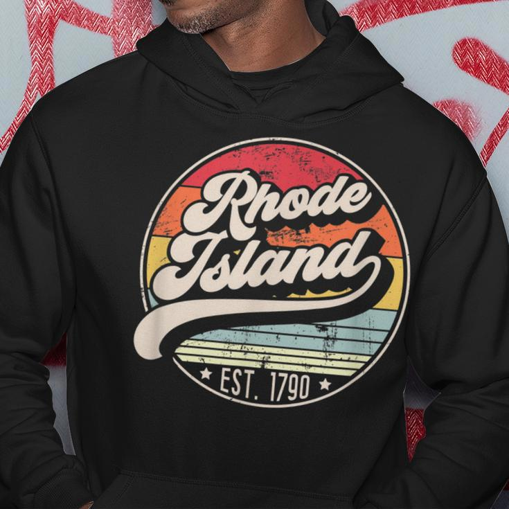 Retro Rhode Island Home State Ri Cool 70S Style Sunset Hoodie Unique Gifts