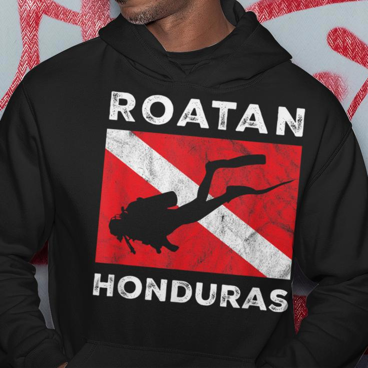 Retro Roatan Honduras Scuba Dive Vintage Dive Flag Diving Hoodie Personalized Gifts