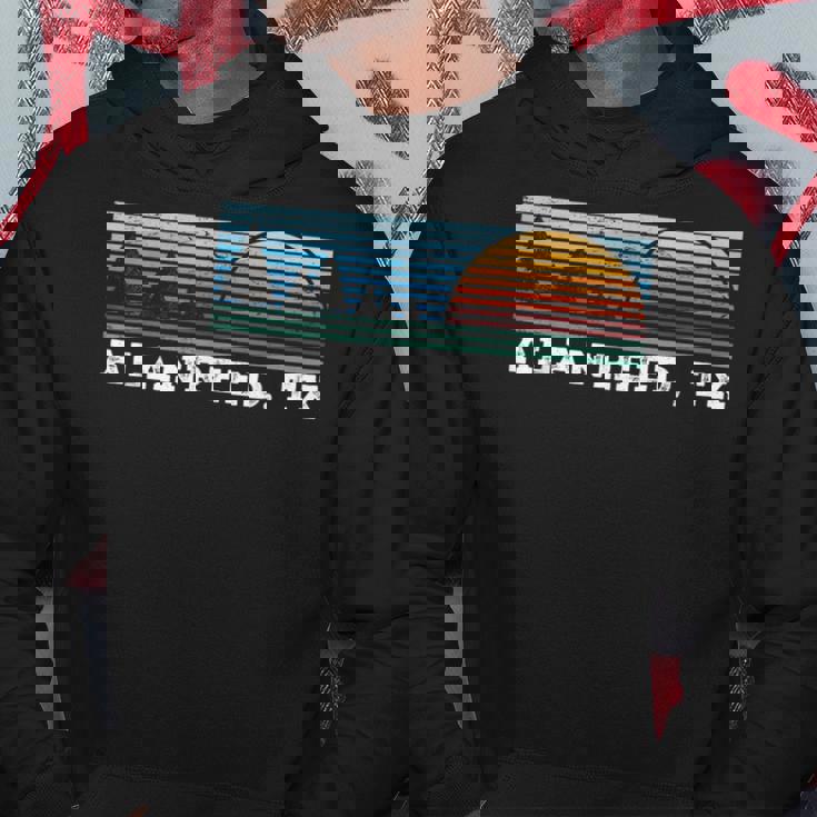 Retro Sunset Stripes Alanreed Texas Hoodie Unique Gifts