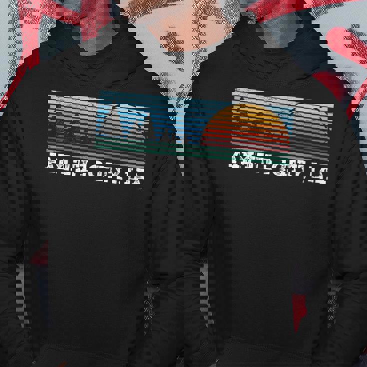 Retro Sunset Stripes Amite City Louisiana Hoodie Unique Gifts