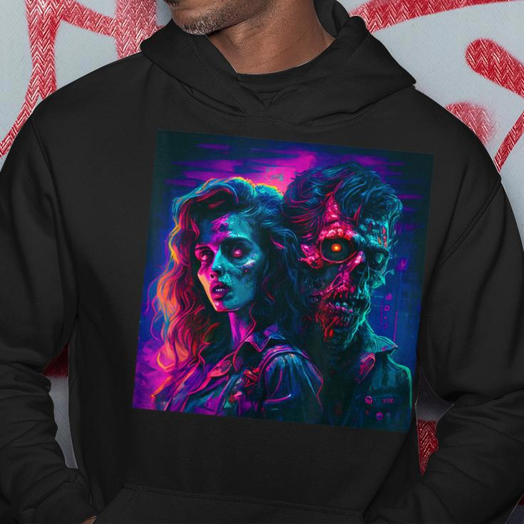Retro Synthwave Zombie Horror 80S Vibe 80S Hoodie Unique Gifts