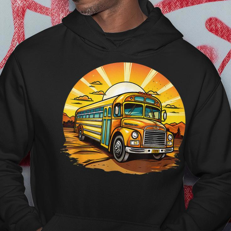Retro Yellow School Bus Cool Professional Driver Student Hoodie Unique Gifts