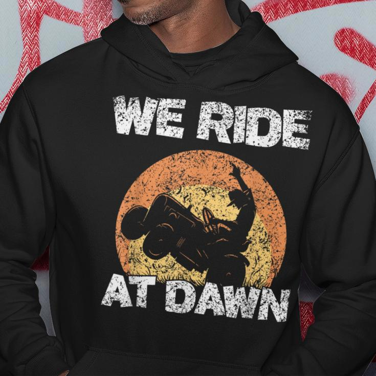 We Ride At Dawn Grass Mow Mower Cut Lawn Mowing Hoodie Unique Gifts
