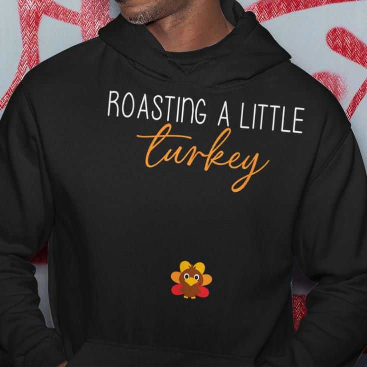 Roasting A Little Turkey Thanksgiving Pregnancy Announcement Hoodie Unique Gifts