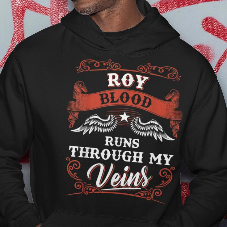 Roy Blood Runs Through My Veins Family Christmas Hoodie Funny Gifts