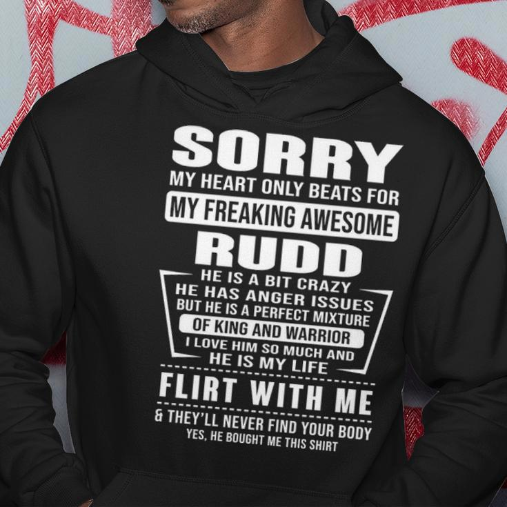 Rudd Name Gift Sorry My Heartly Beats For Rudd Hoodie Funny Gifts