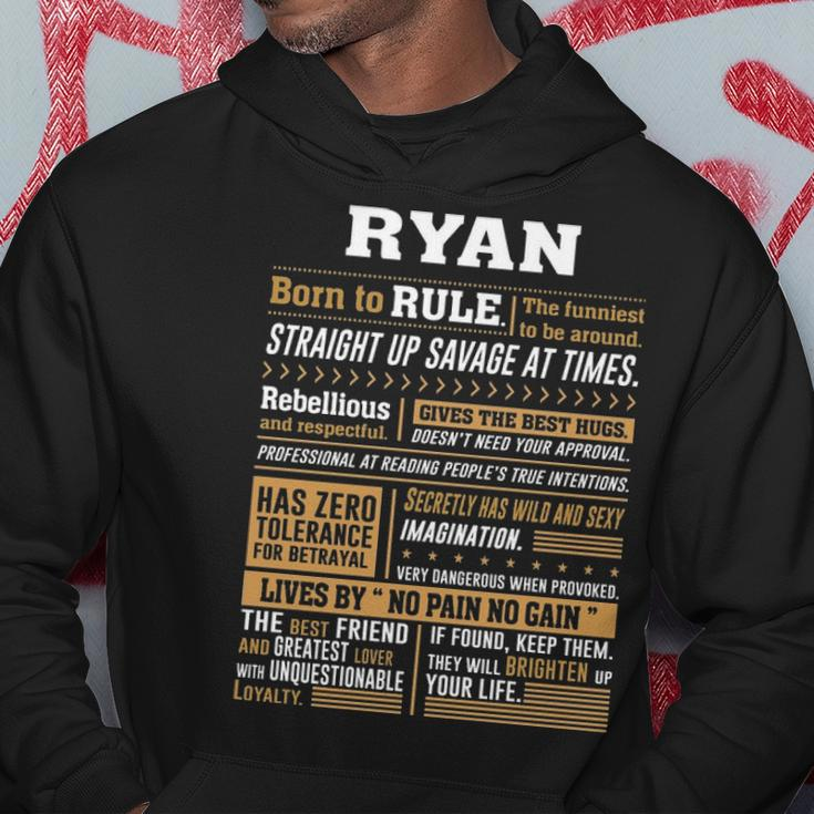 Ryan Name Gift Ryan Born To Rule Hoodie Funny Gifts