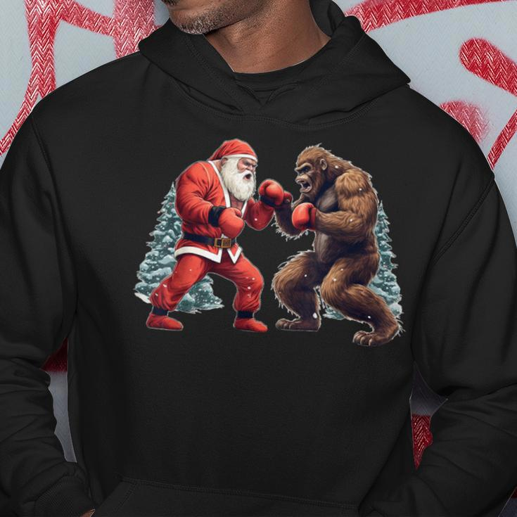 Santa Claus Boxing Bigfoot Sasquatch Christmas Hoodie Unique Gifts