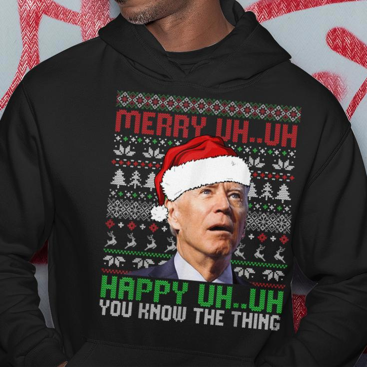 Santa Joe Biden Merry Uh Uh Christmas Ugly Sweater Hoodie Unique Gifts