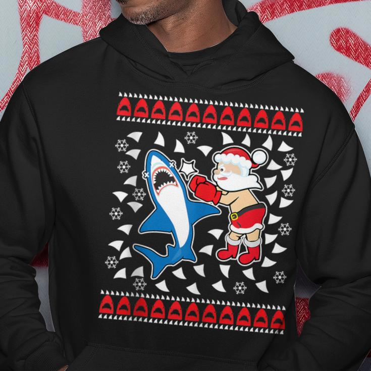 Santa Vs Shark Ugly Christmas Sweater Hoodie Unique Gifts