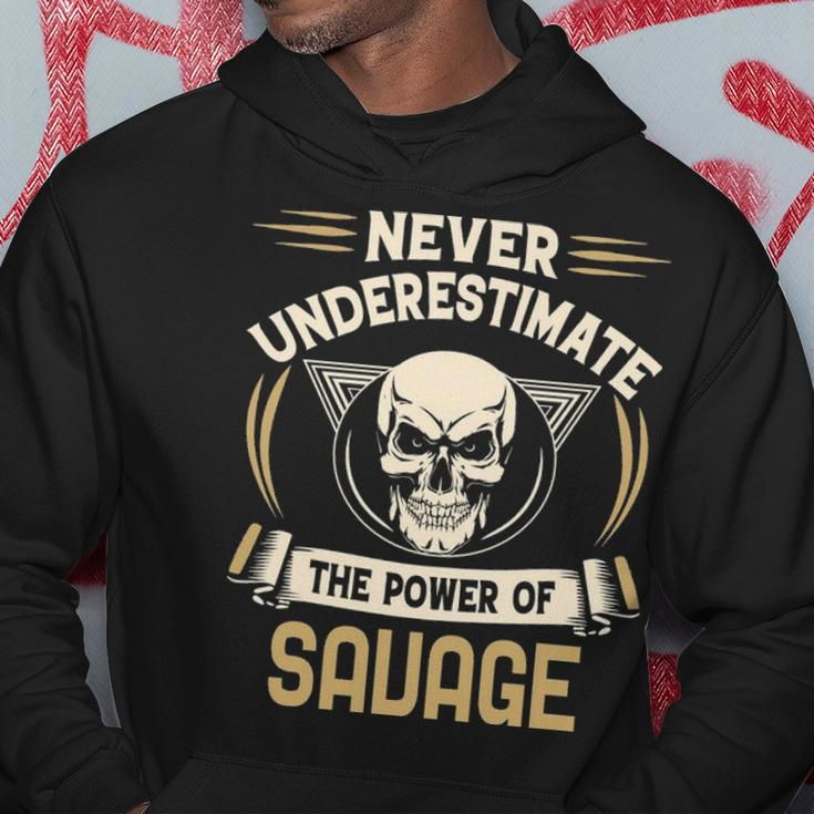 Savage Name Gift Never Underestimate The Power Of Savage Hoodie Funny Gifts