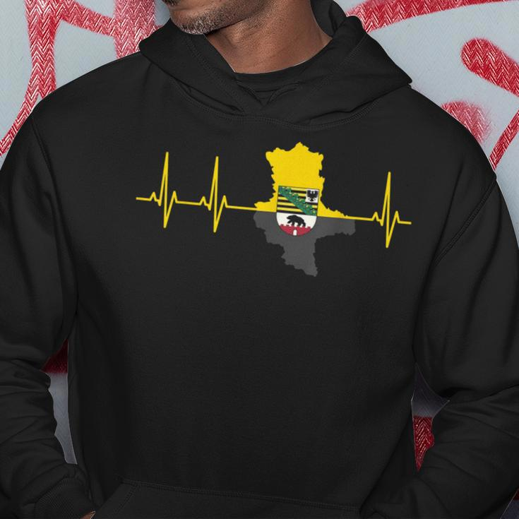 Saxony-Anhalt Flag In Heartbeat Ekg For Magdeburger Hoodie Unique Gifts