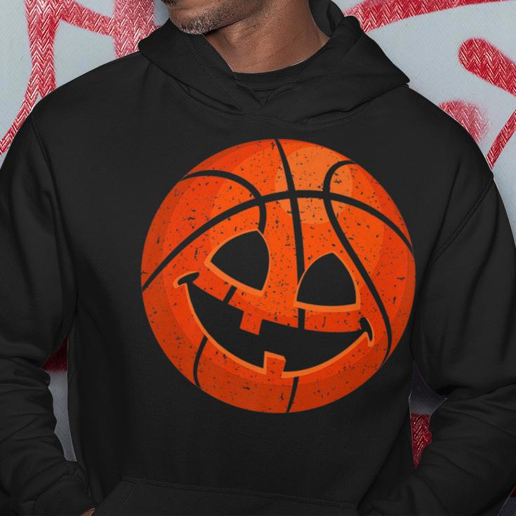 Scary Pumpkin Basketball Halloween Retro Vintage Design Basketball Funny Gifts Hoodie Unique Gifts