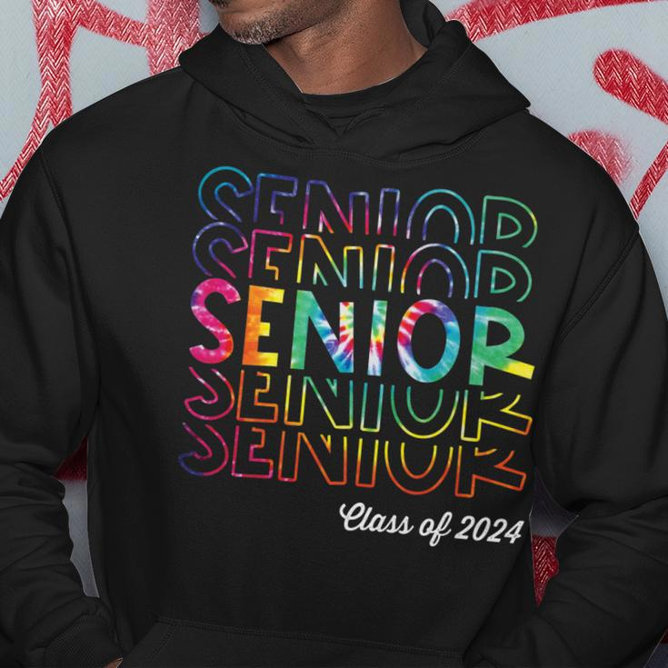 Senior 2024 Retro Tye Dye 2024 High School Graduate Class Hoodie Unique Gifts