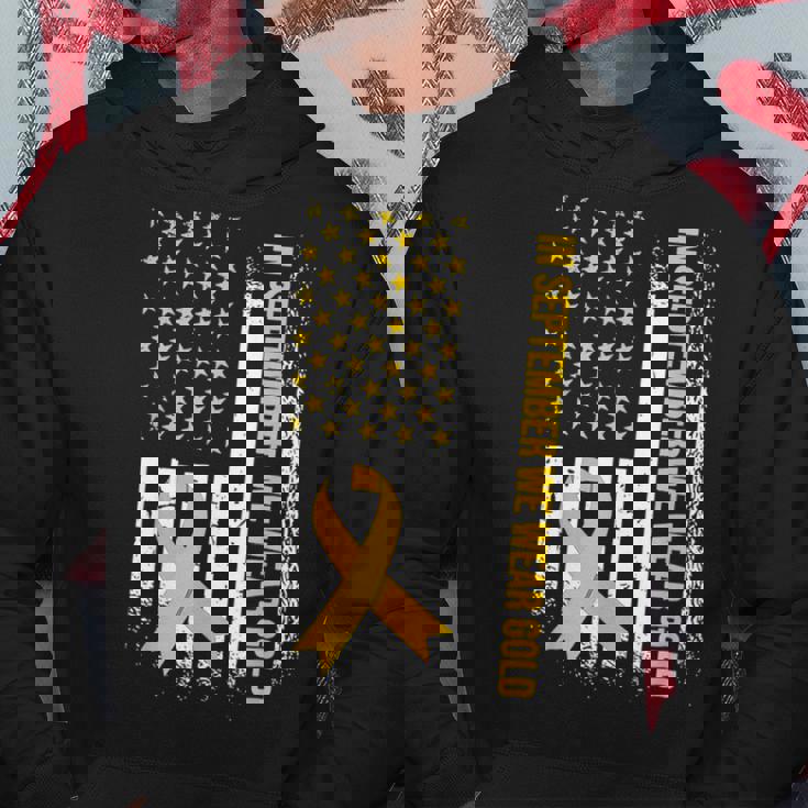 In September We Wear Gold Childhood Cancer Awareness Hoodie Personalized Gifts
