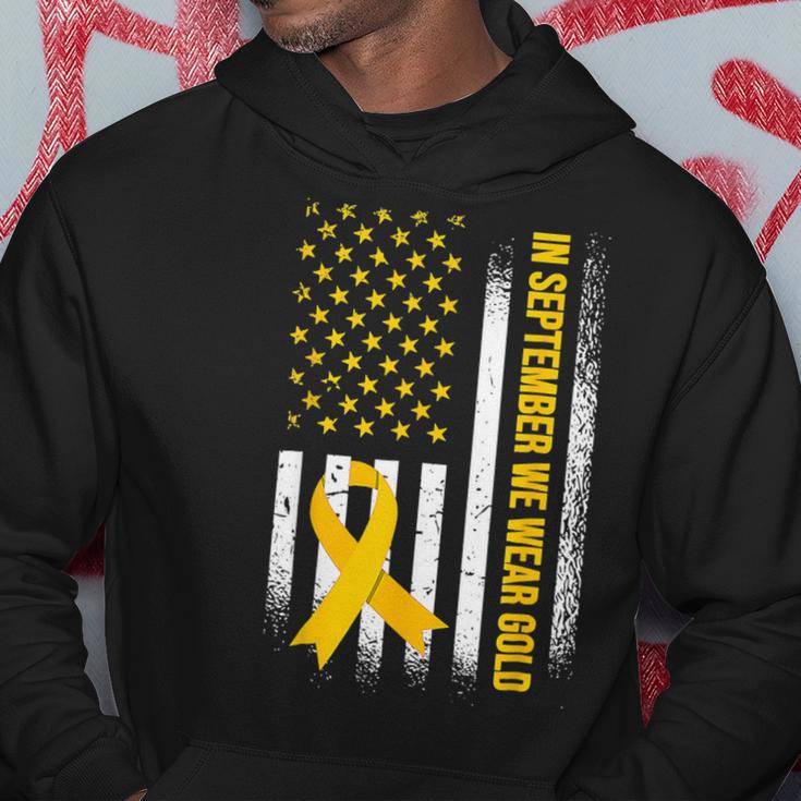 In September We Wear Gold Childhood Cancer Awareness Hoodie Funny Gifts