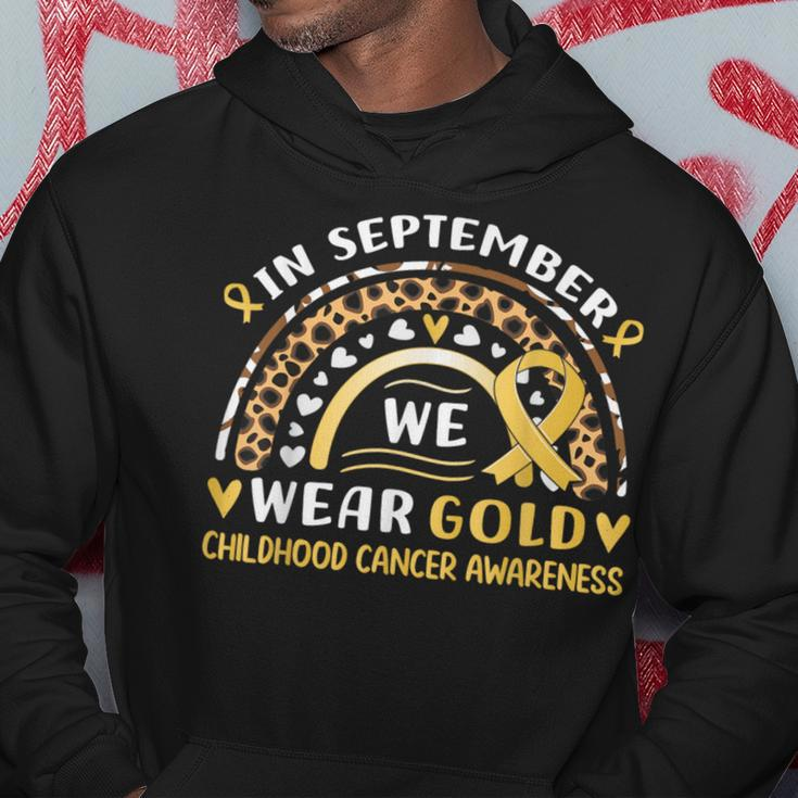 In September We Wear Gold Childhood Cancer Awareness Hoodie Funny Gifts