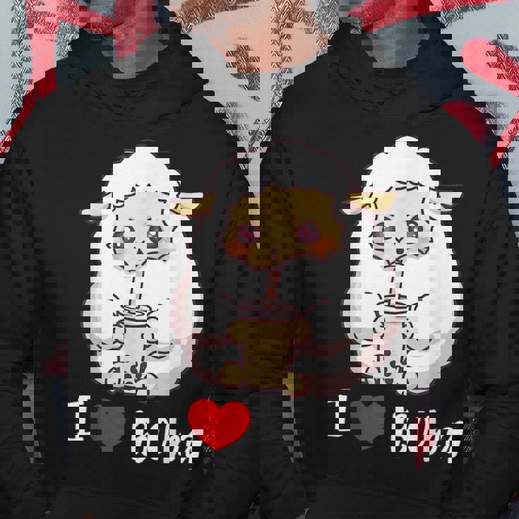 Sheep I Love Boba Bubble Milk Tea Funny Gift CuteGifts For Sheep Lovers Funny Gifts Hoodie Unique Gifts