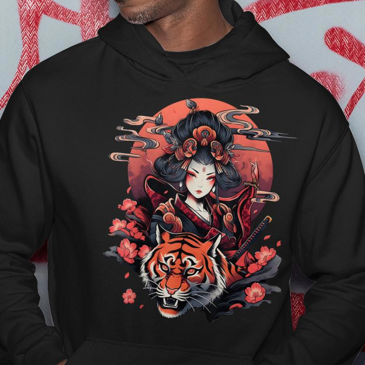 Showcase Your Love For Japanese Culture Geisha And Tiger Hoodie Unique Gifts